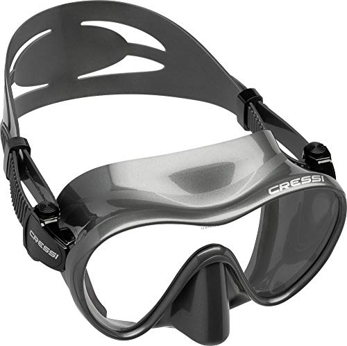 CRESSI F1 Mask Silver- Máscara Monocristal Tecnologia Frameless para Buceo y...